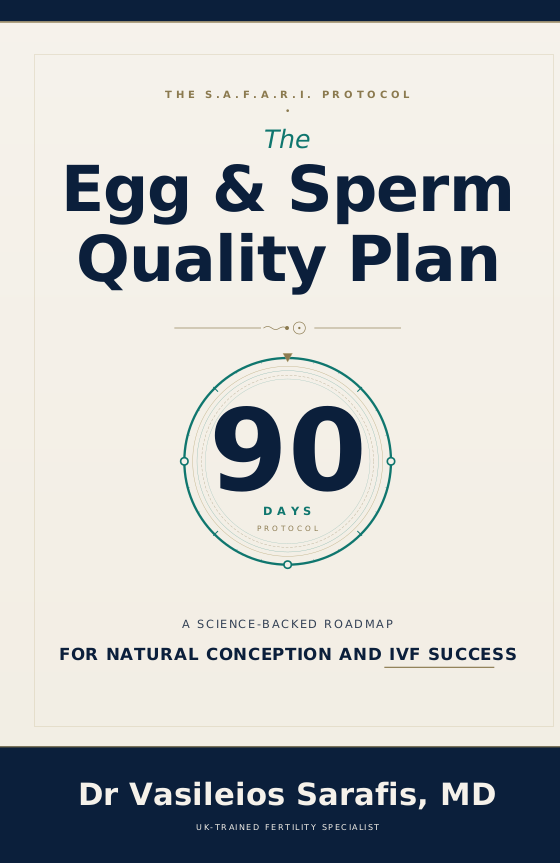 The Egg & Sperm Quality Plan — book cover by Dr Vasileios Sarafis MD